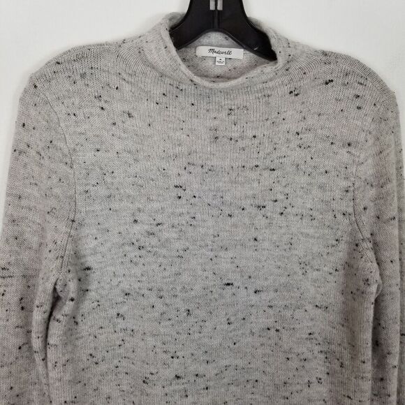 Madewell Women Donegal Inland Turtleneck Sweater Pullover Sz M Gray Wool Blend - Picture 2 of 8